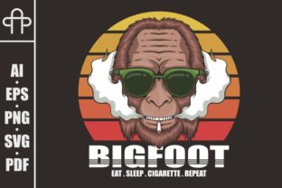 Bigfoot Cigarette Retro Illustration