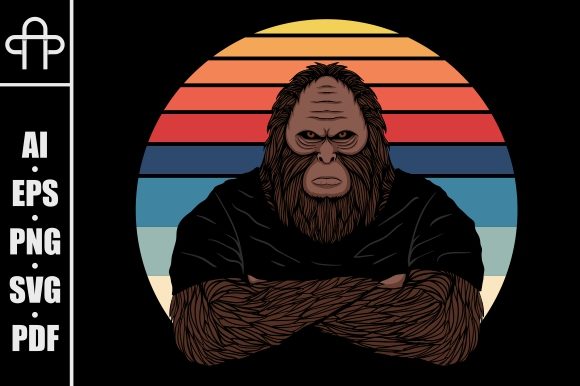 Bigfoot Fierce Face Sunset Retro