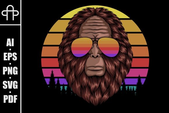 Bigfoot Head Eyeglasses Sunset Retro