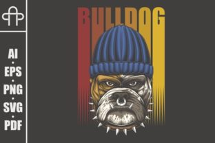 Bulldog Urban Retro Vector Illustration