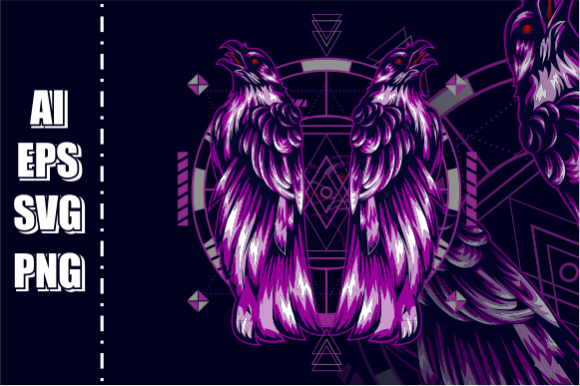 Crow Mirror Vector Retro