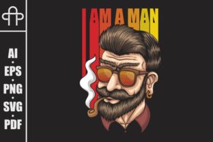 Man Smoke Retro Vector Illustration