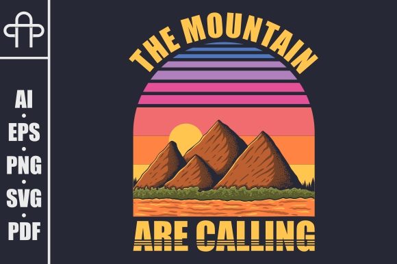 Mountain Retro Vector Illustration
