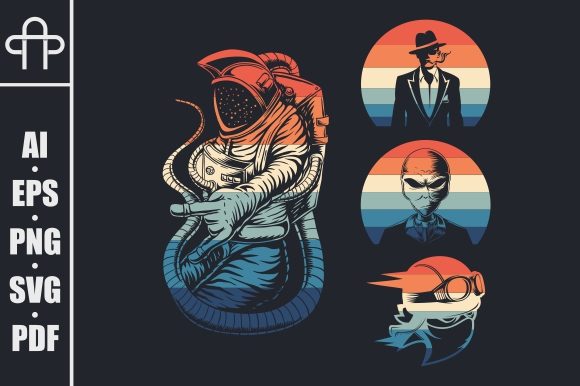 People Collection Retro Vector