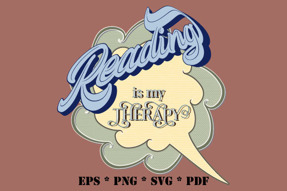 Reading is My Therapy Retro Bubble SVG