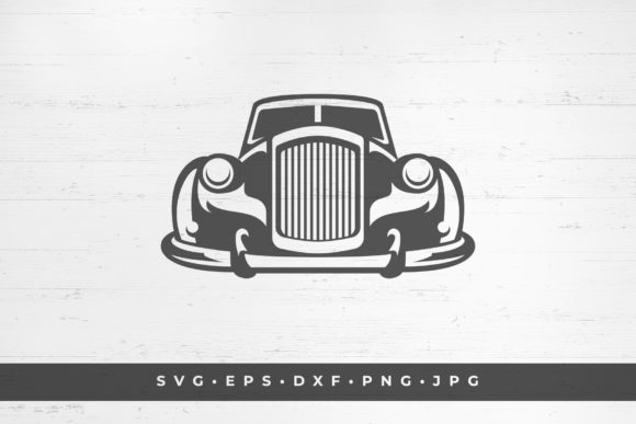Retro Car Icon Isolated on White