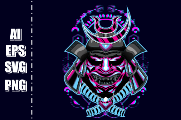 Retro Samurai Head Glitch