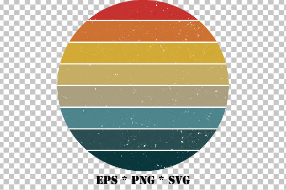 Retro Sunset Circle Stripes Grunge