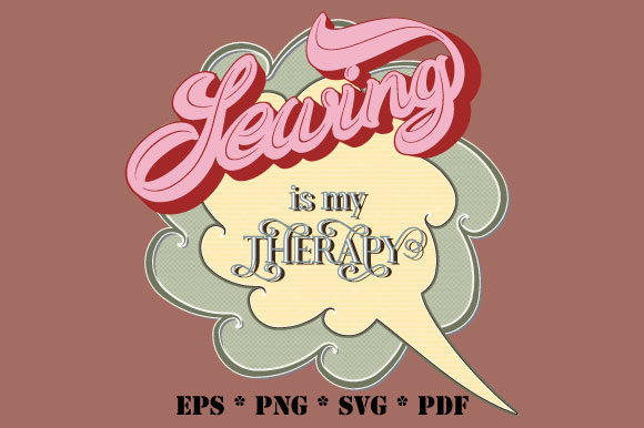 Sewing is My Therapy Retro Bubble