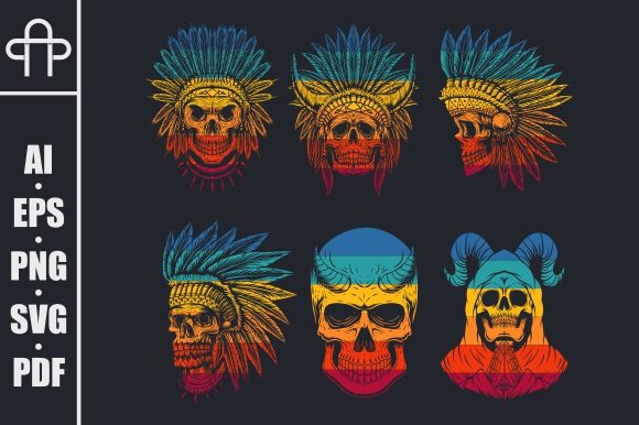 Skull Head Collection Retro