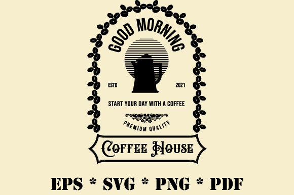 Vintage Retro Coffee House Sign SVG