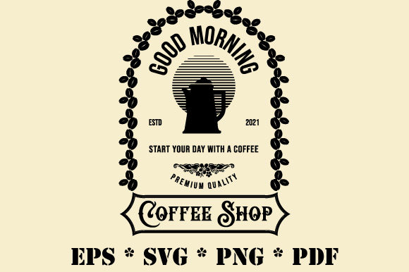 Vintage Retro Coffee Shop Sign SVG PNG