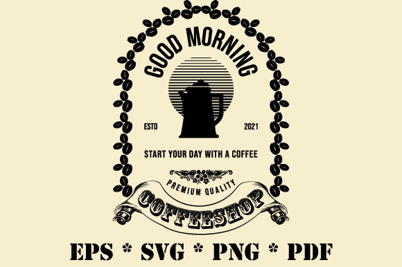 Vintage Retro Coffeeshop Sign Vector SVG